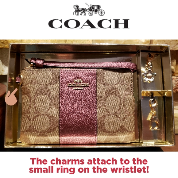 Coach Handbags - NEW Coach Wristlet with 2 Charms